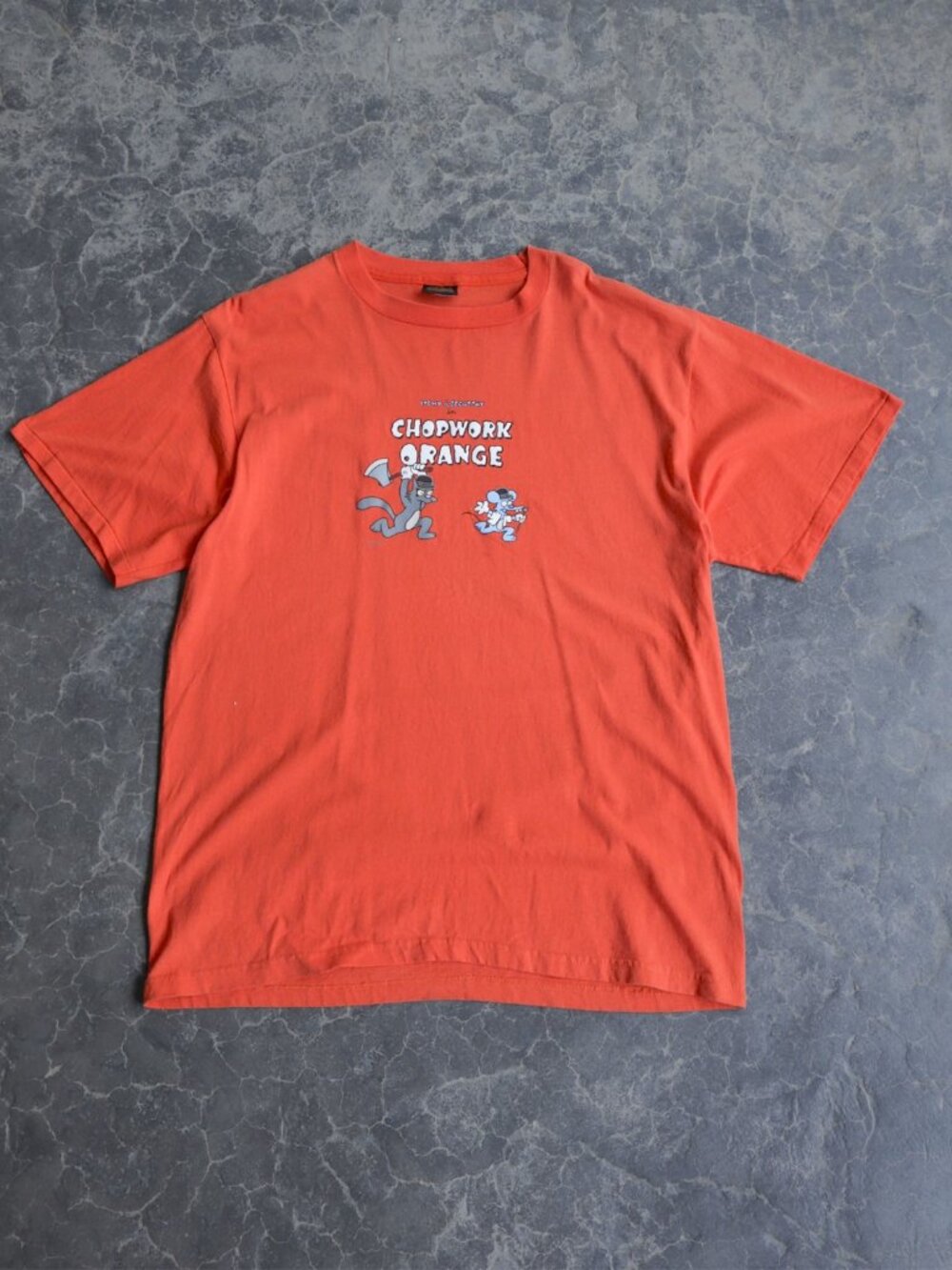 Vintage 90s Simpsons Itchy Scratchy Chopwork Orange Clockwork Parody Tee XL